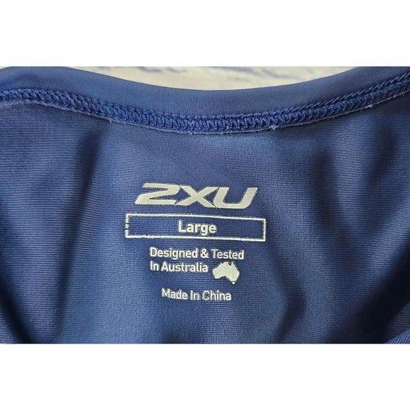2XU Running Singlet Triathlon Tank Sleeveless 1/2 Zip Blue WOMENS SIZE LARGE - Picture 10 of 10